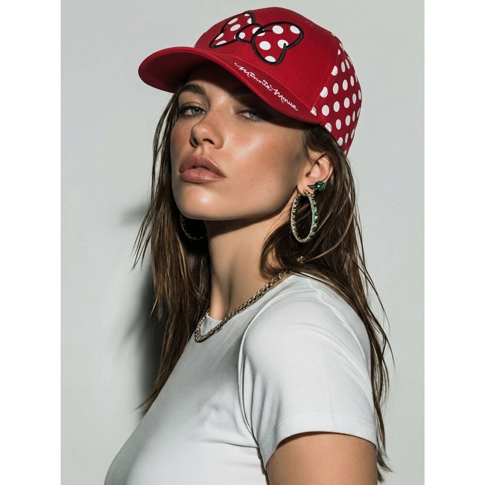 🔸️Disney Red w/White Polka Dots & Bow Adjustable Minnie Mouse Hat